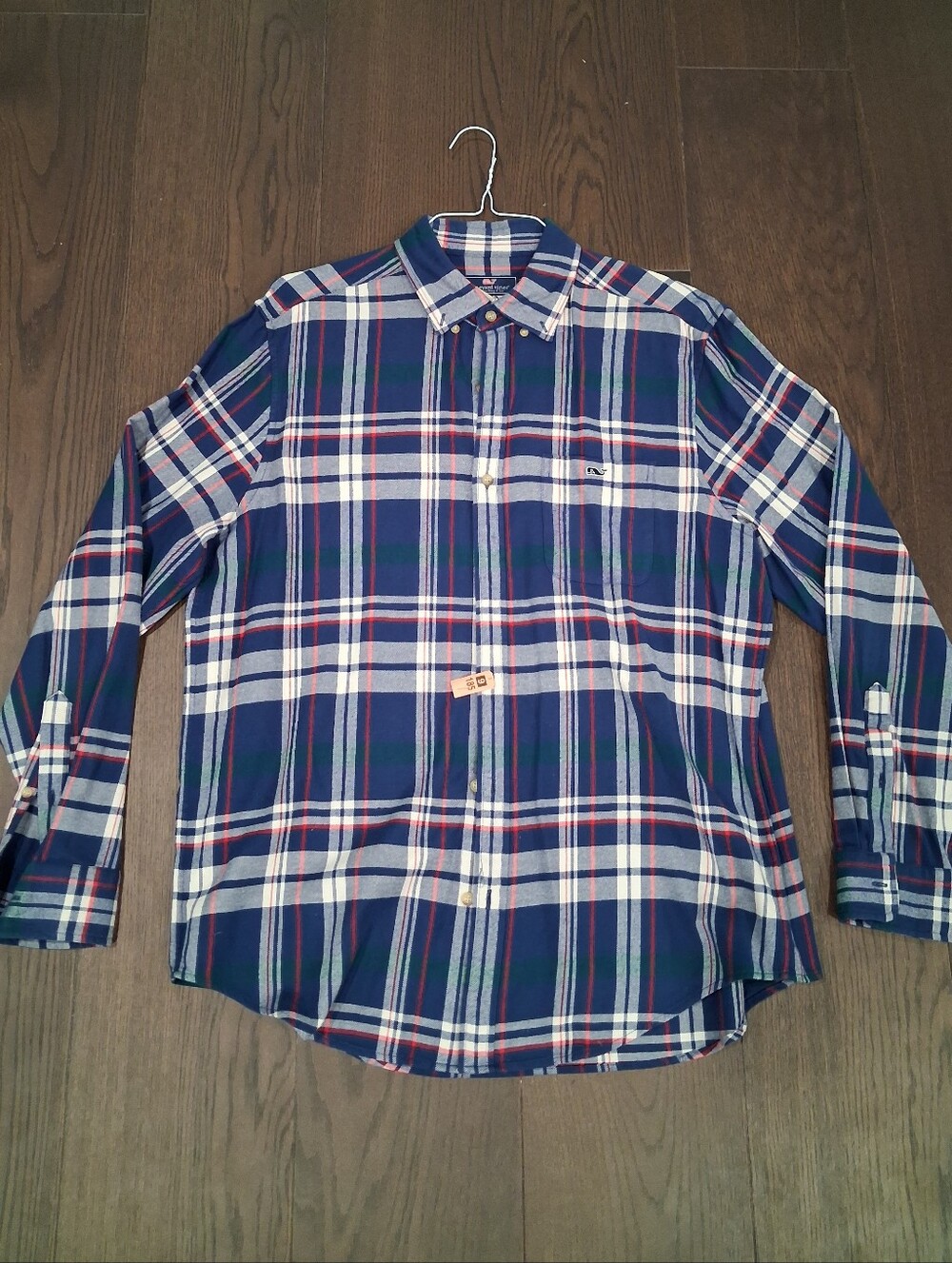 Vineyard Vines Navy, White & Red Plaid Button-Down Shirt